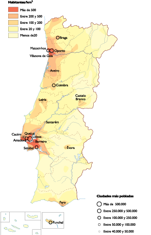 Portugal Population map
